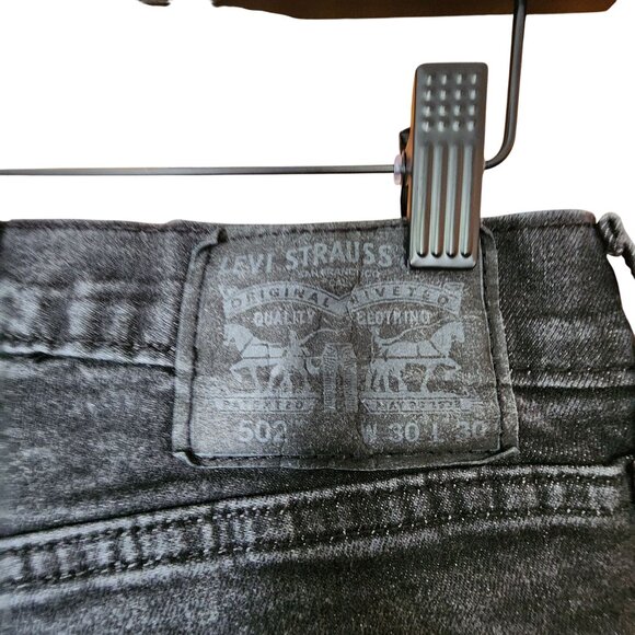 Levis Mens 502 Taper Jeans Black Denim Size 30 X 30 - Picture 3 of 3